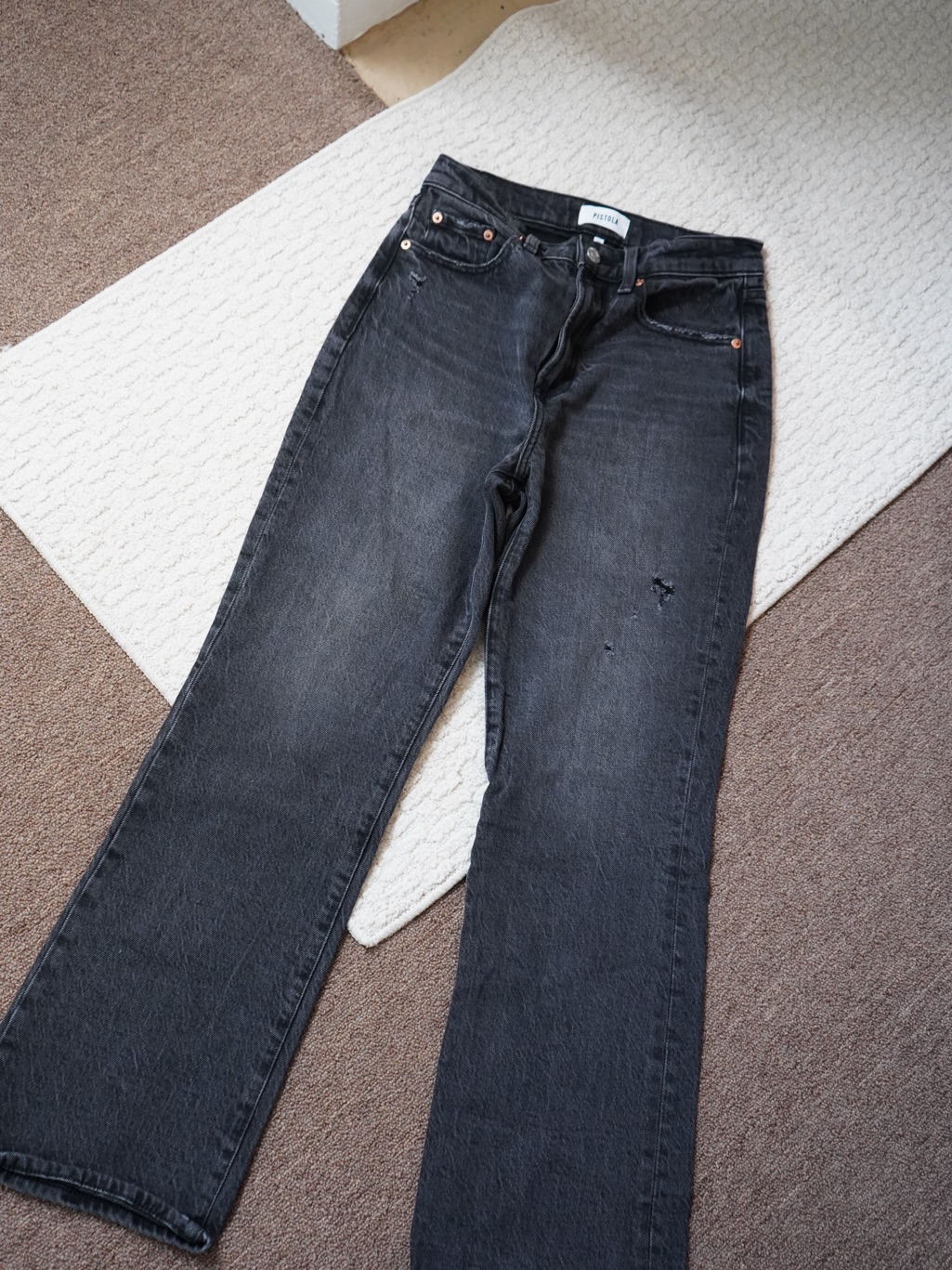 Pistola Washed Black Wide-Leg Jeans